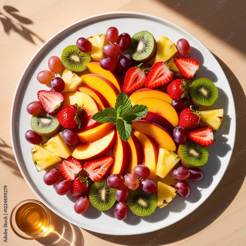a colorful mixed fruits plate a colorful mixed fruits plate