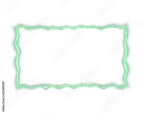 glowing gold and green neon rectangle with luxury shine ideal for PNG birthday banners, vintage-style web templates, or bright abstract design elements.