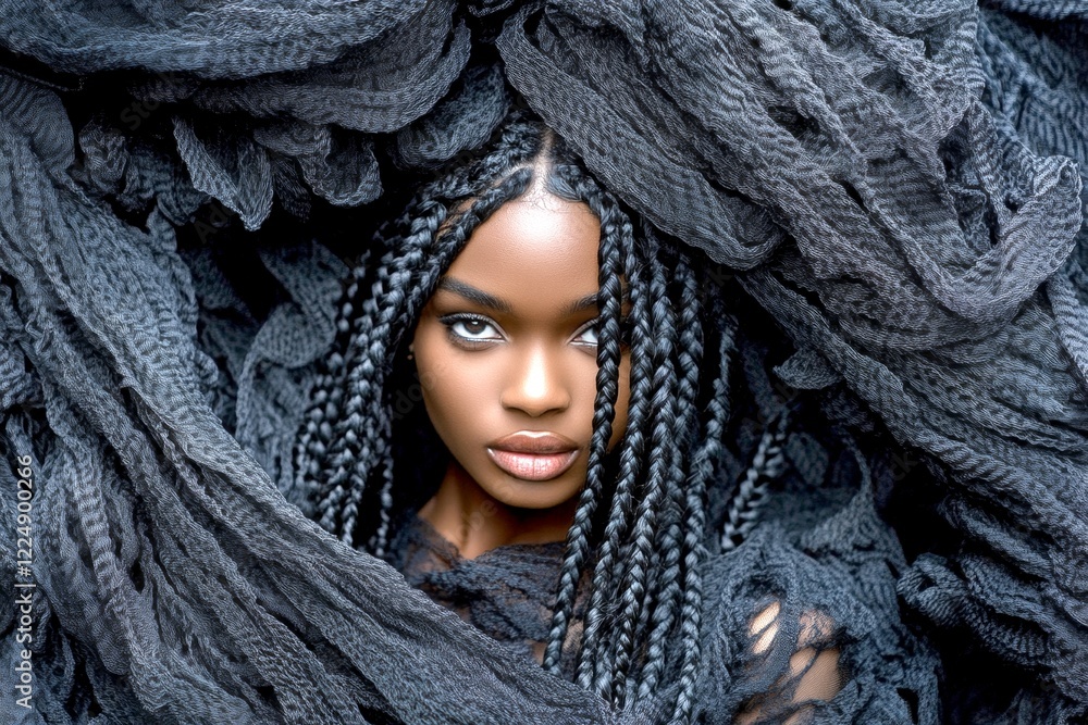 Commercial marketing conceptual art. Long haircut - braids hair. Attractive happy black girl - for ads, flyer and internet use. Black model with elegance. Black elegance concepts. Woman mode. Commercial marketing conceptual art. Long haircut - braids hair. Attractive happy black girl - for ads, flyer and internet use. Black model with elegance. Black elegance concepts. Woman mode.