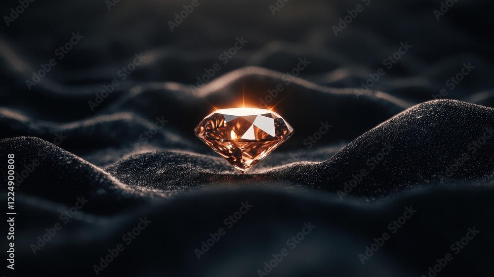 Obraz premium Radiant diamond resting on dark, textured surface