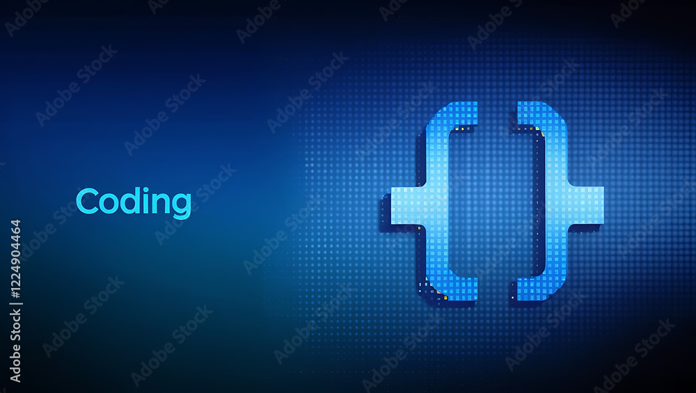 Obraz premium Coding and Programming Concept: Digital Innovation in Software Development, coding illustration, programming design, web development, artificial intelligence, machine learning.