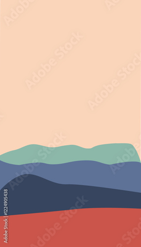 stacked flat landscape in vertical portrait orientation using bold mesa muted tones