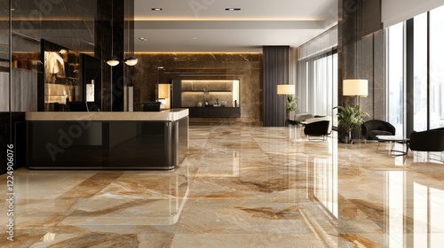 interior of the room made of porcelain tiles. Selective focus.