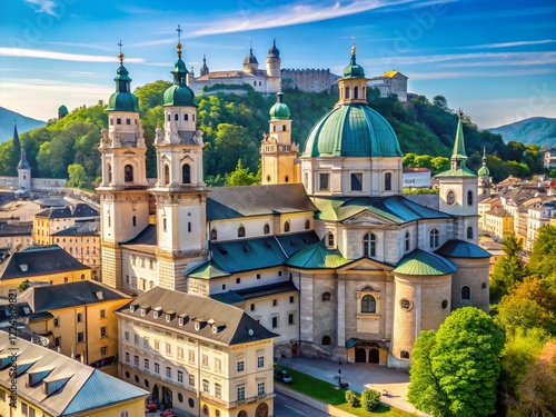Wallpaper Mural Salzburg Cathedral Austria: Majestic Baroque Architecture with High Depth of Field Torontodigital.ca