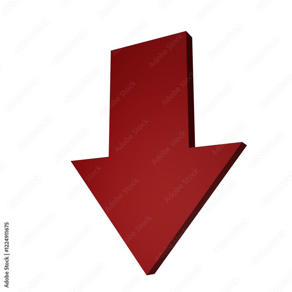 3D arrow icon red