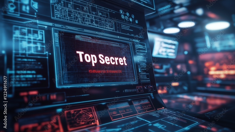 Obraz premium Futuristic Interface with Top Secret Display
