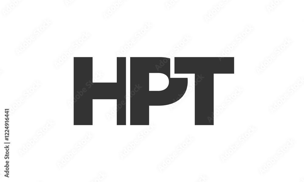 Fototapeta premium HPT logo design template with strong and modern bold text. Initial based vector logotype featuring simple and minimal typography. Trendy company identity.