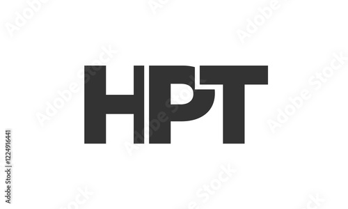 HPT logo design template with strong and modern bold text. Initial based vector logotype featuring simple and minimal typography. Trendy company identity. photo