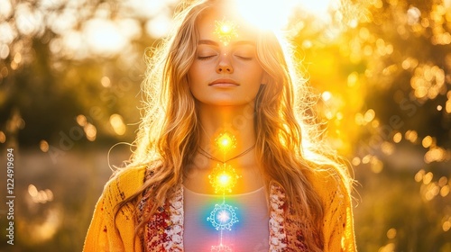 aura gloves on the back ground of a person. Selective focus.