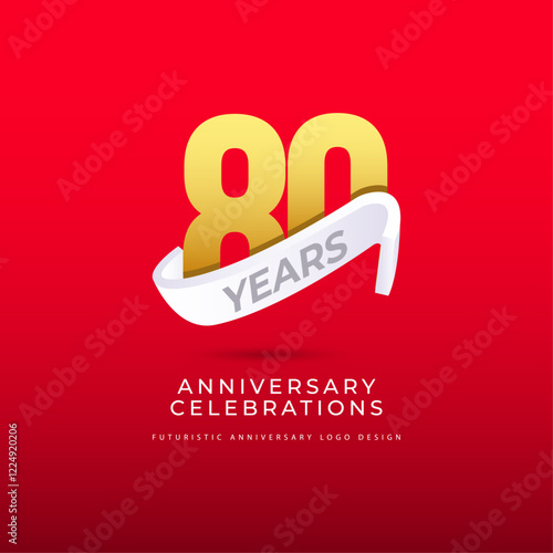 80 years anniversary celebrations logo concept