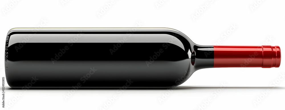 Red wine bottle, studio shot, white background, label design Red wine bottle, studio shot, white background, label design