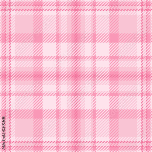 French check fabric textile, man texture plaid background. Many pattern vector tartan seamless in light and red colors.