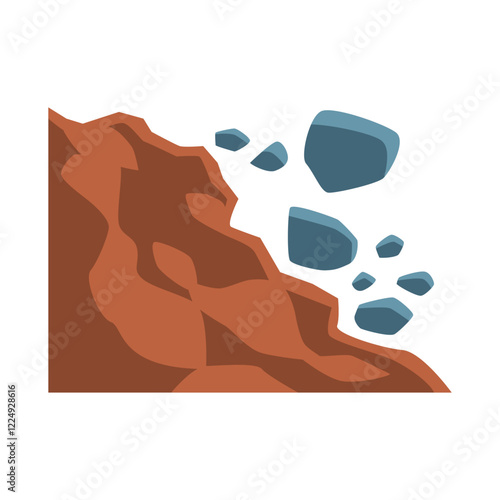 Rocky cliffside with falling stones and boulders.