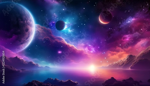 night sky and stars in pink purple and bluish shade
