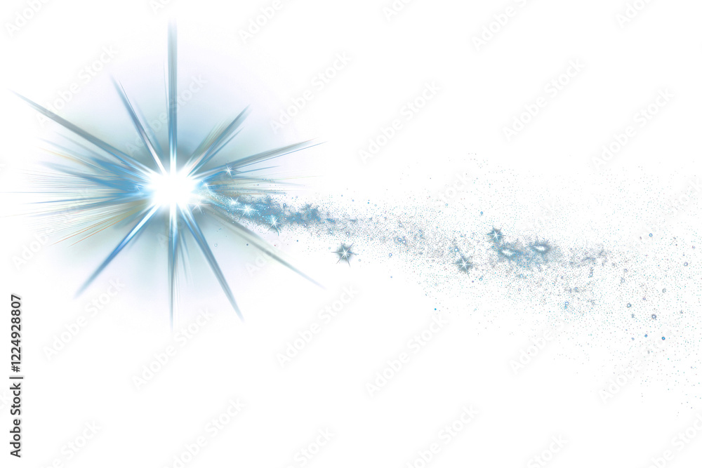 Fototapeta premium PNG Radiant starburst with trailing sparkles