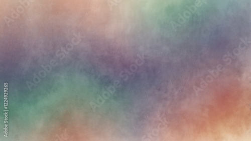 An abstract pastel background with a blurred, misty effect. Soft gradients of peach, mint, and lilac merge smoothly, evoking a dreamlike, peaceful mood photo