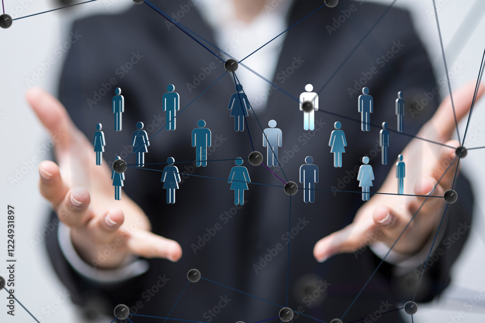 Digital technology background. Network connection dots and lines.