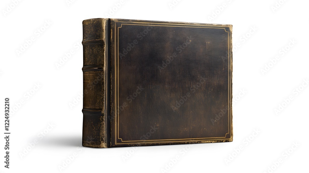 Antique book with dark leather cover and gold detailing. Perfect for historical, vintage, or library themes. Antique book with dark leather cover and gold detailing. Perfect for historical, vintage, or library themes.