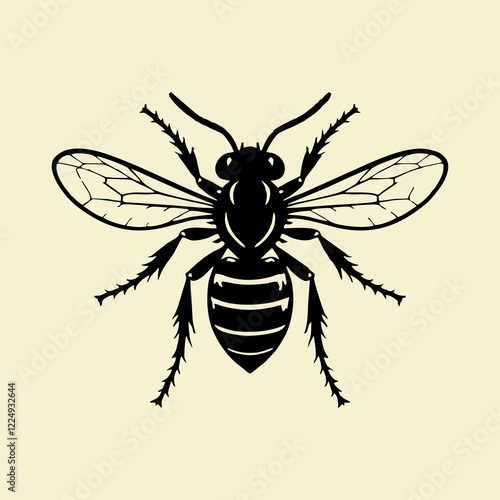 Hornet Vector Illustration Fill and Outline Isolated 