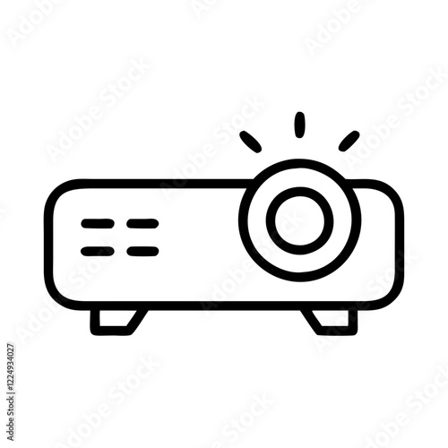 Outline icon of a home projector on a transparent background for household appliances