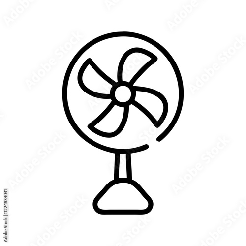 Outline icon of a fan on a transparent background for household appliances