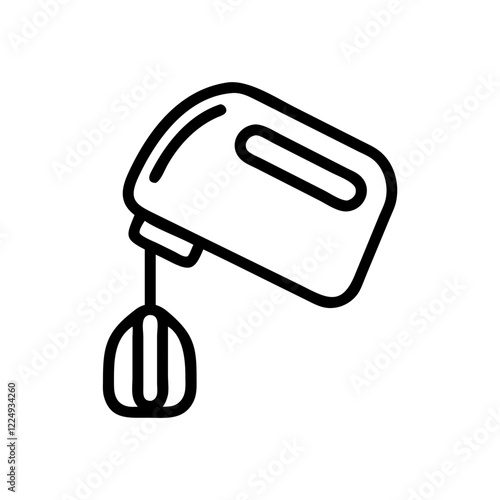Outline icon of a mixer on a transparent background for household appliances