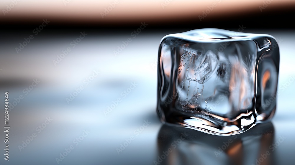 Crystal Clear Ice Cube: A Stunning Macro Photograph Crystal Clear Ice Cube: A Stunning Macro Photograph