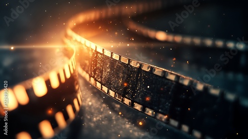 a film strip with lights