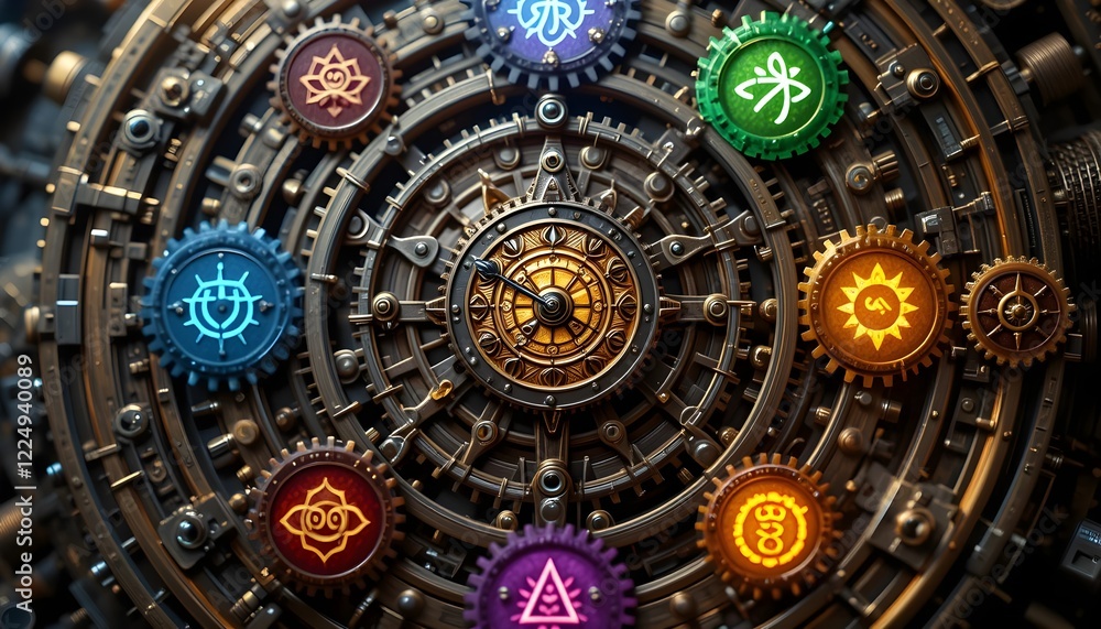 Obraz premium Steampunk Clockwork Cosmos