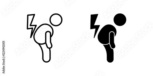 back pain Icon set. Symbol isolated white background. vector illustration. color editable.