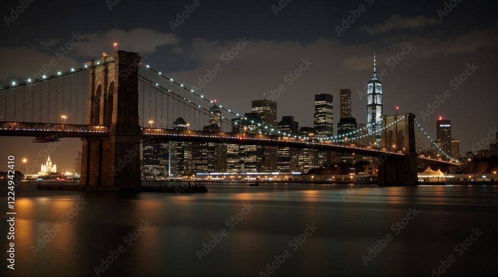 Fototapeta premium The city of New York is lit up at night