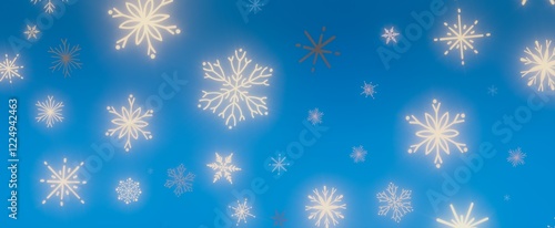 Falling Snowflakes on a Blu...