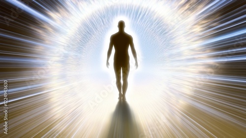 Transcendental journey of light spiritual realm digital art ethereal atmosphere perspective on enlightenment