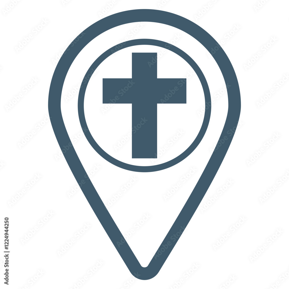 Obraz premium Church Location Icon Element For Design