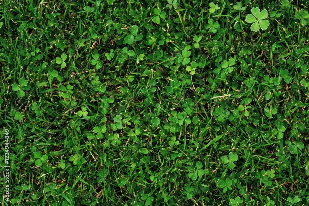 Lush Green Grass and Clovers in a Vibrant Natural Landscape During Bright Daylight Lush Green Grass and Clovers in a Vibrant Natural Landscape During Bright Daylight