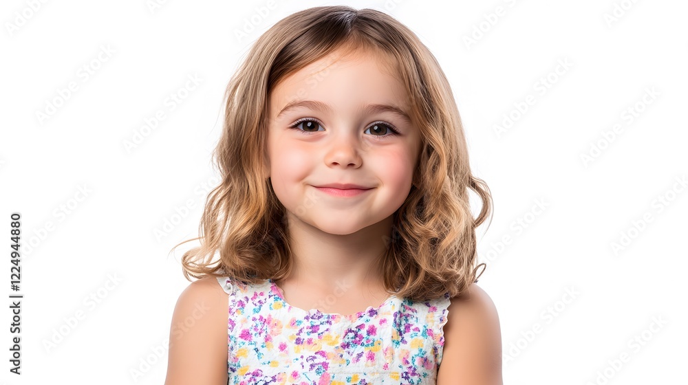 Portrait of a smiling little girl with curly blonde hair. Portrait of a smiling little girl with curly blonde hair.