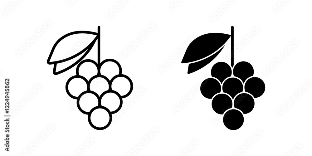 grapes Icon set. Symbol isolated white background. vector illustration. color editable. grapes Icon set. Symbol isolated white background. vector illustration. color editable.