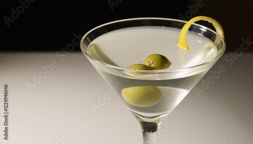 A vintage-style Martini cocktail glass photo