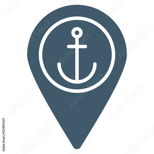 Sea Location  Icon Element For Design