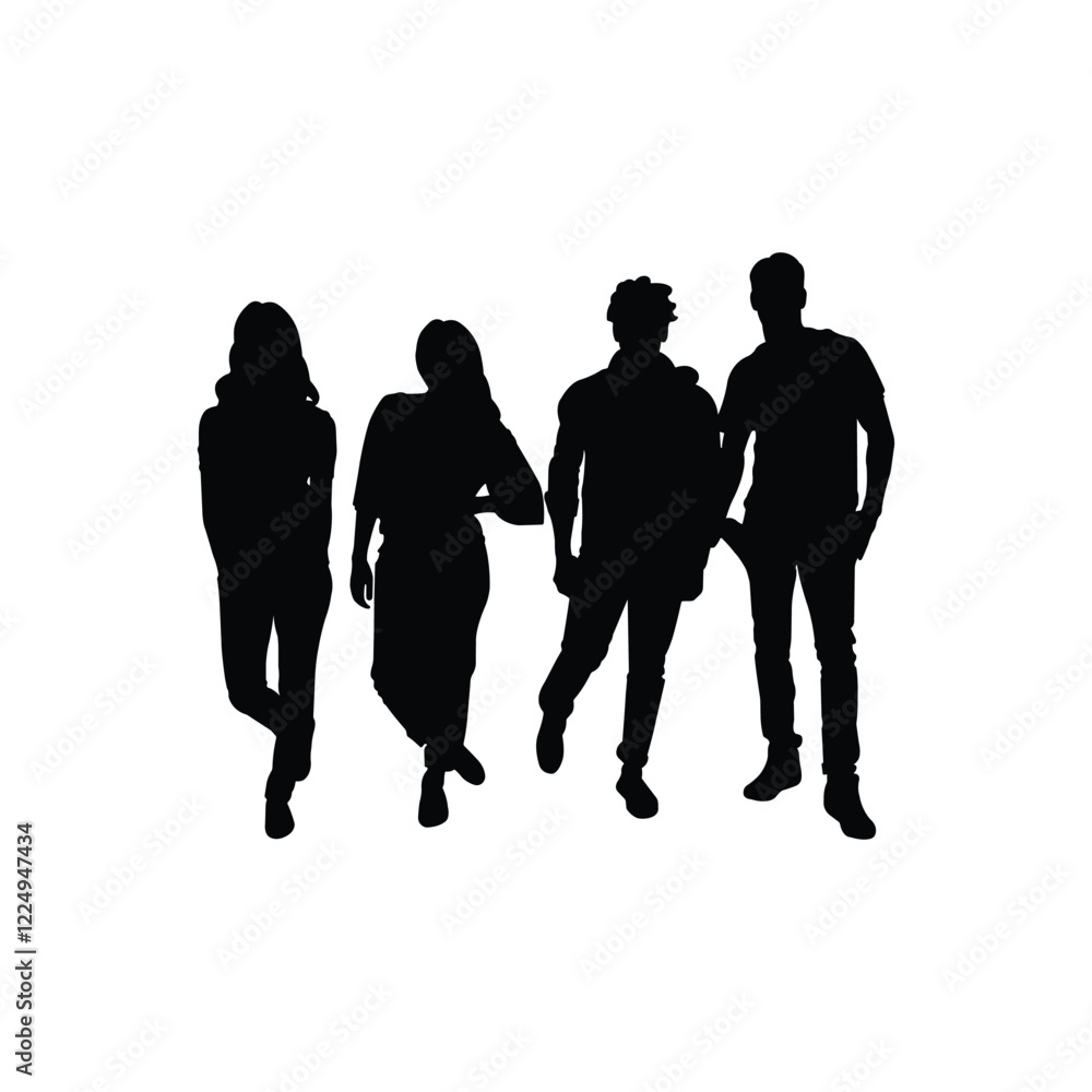 Silhouette Characters of People in Casual and Professional Poses. Silhouette Characters of People in Casual and Professional Poses.