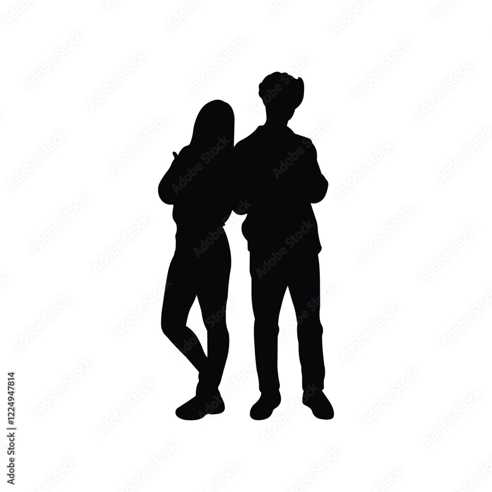Silhouette Characters of People in Casual and Professional Poses. Silhouette Characters of People in Casual and Professional Poses.