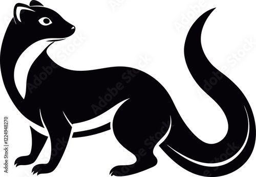 weasel silhouette vector animal silhouette weasel