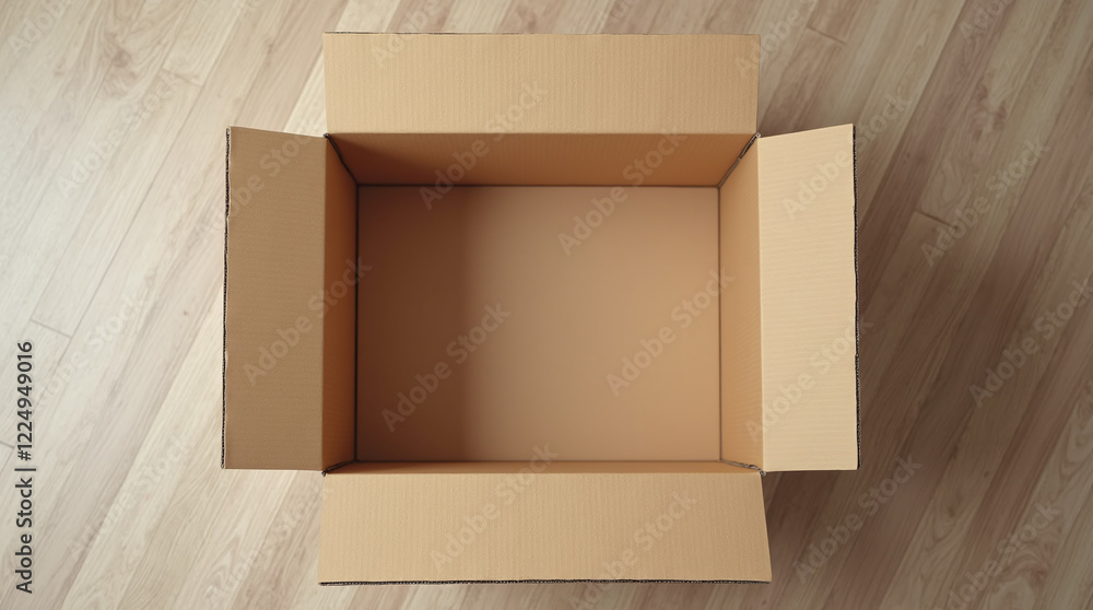 Top View to Empty Cardboard Box, Nothing in Delivery, Not Delivered Top View to Empty Cardboard Box, Nothing in Delivery, Not Delivered