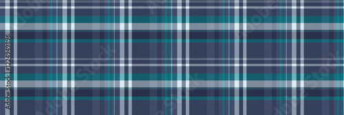 Paper texture seamless background, fluffy plaid textile check. Hunter fabric tartan vector pattern in blue and dark colors.