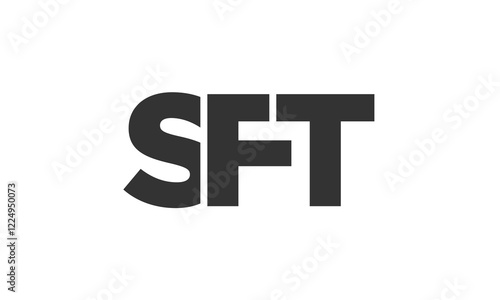 SFT logo design template with strong and modern bold text. Initial based vector logotype featuring simple and minimal typography. Trendy company identity. photo