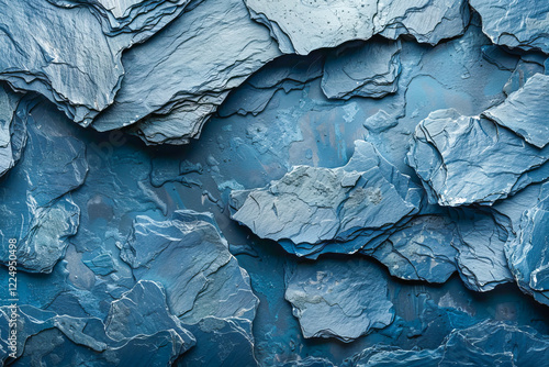 Wallpaper Mural Textured background showing overlapping layers of blue slate creating rough surface Torontodigital.ca