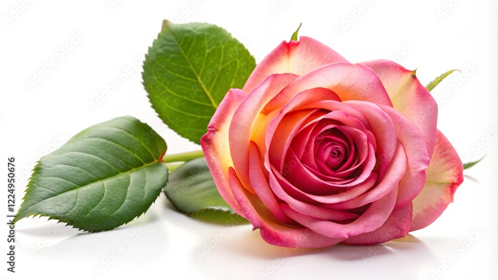 Fototapeta premium Pink and Yellow Rose Blossom