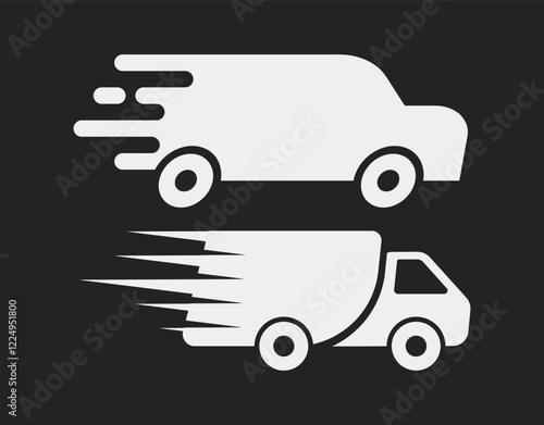 Creative Delivery Car Icon Vector Graphics for Digital Advertising and Apps