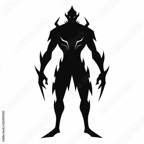 Silhouette vector design of a warrior