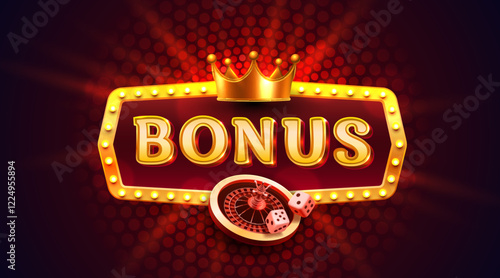 Bonus slots icons, slot sign machine, night Vegas. Vector illustration